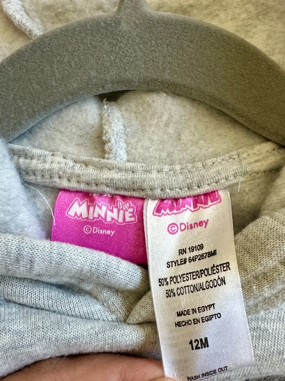 Disney Heather Gray Mickey & Minnie Pullover Hoodie. Sweater, outerwear. - Picture 4 of 4